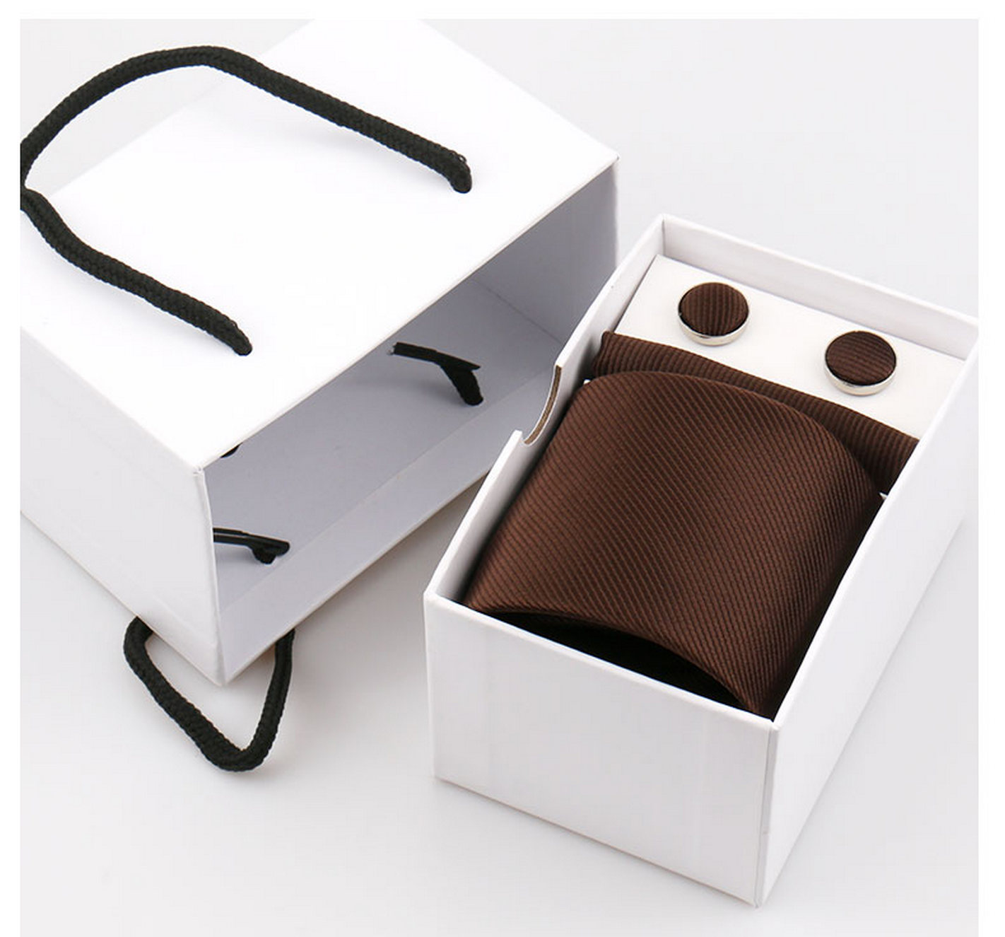 Neck Tie Set Box - Elegante herenstropdasset 7,5 cm effen stroppdas,