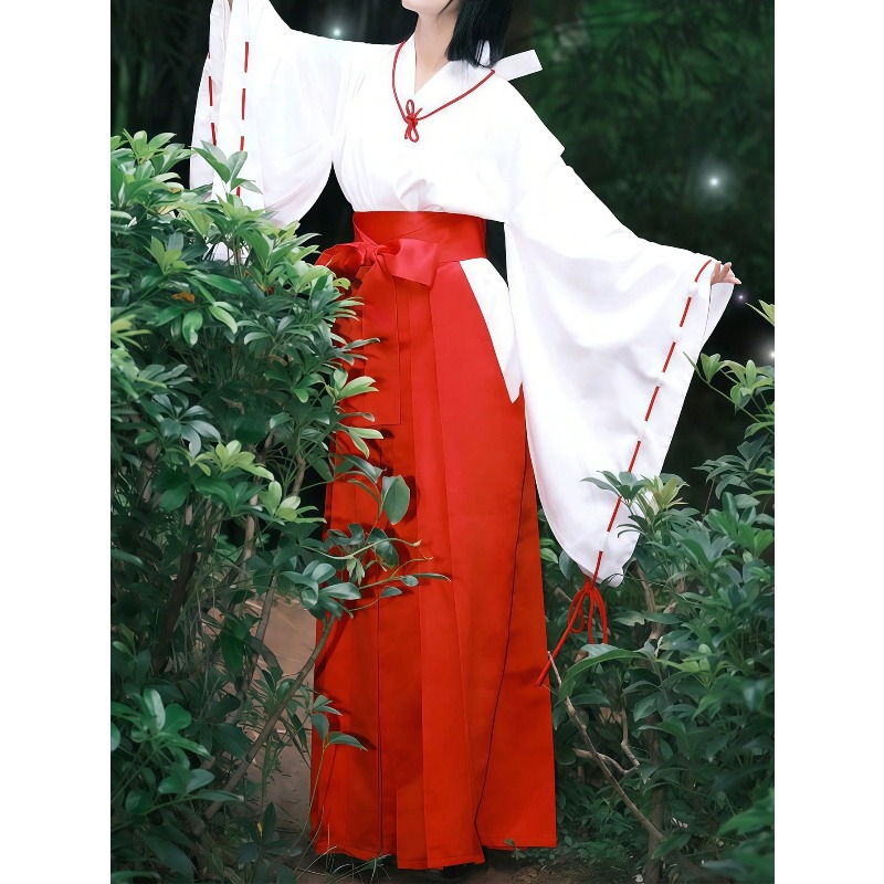 Men'S Kimono Accessories - Anime Kikyo Inuyasha Cosplay Kostuum Rode