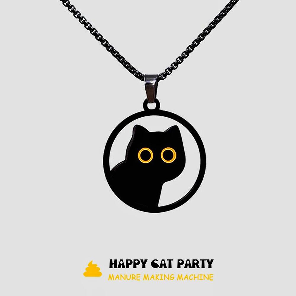 2024 Titanium Staal Zwarte Kat - Men Accessories Neck Chain recensie en prijs