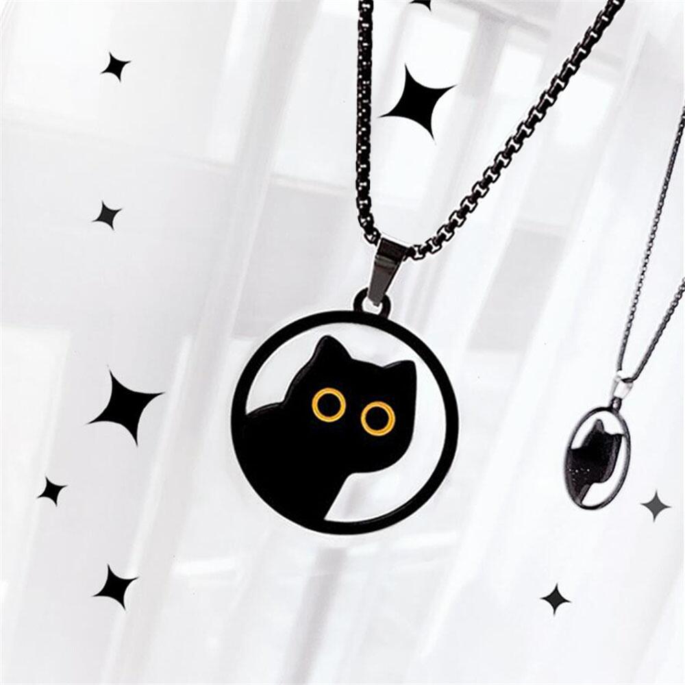 2024 Titanium Staal Zwarte Kat - Men Accessories Neck Chain recensie en prijs